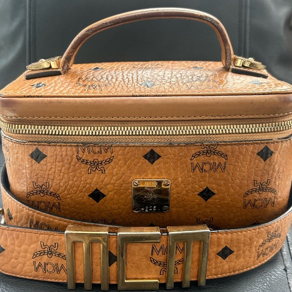 MCM Cognac Visetos Toiletry Bag - Picture 1 of 2